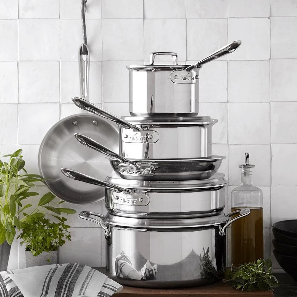AllClad d5 StainlessSteel 10Piece Cookware Set Williams Sonoma AU
